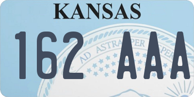 KS license plate 162AAA