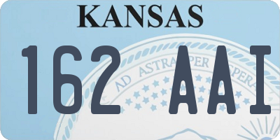 KS license plate 162AAI