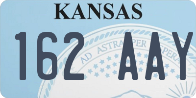 KS license plate 162AAY