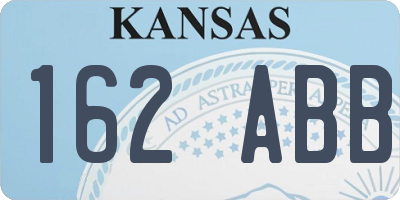 KS license plate 162ABB