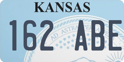 KS license plate 162ABE