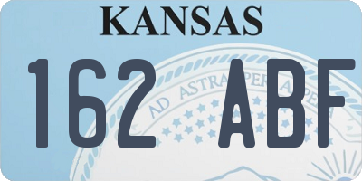 KS license plate 162ABF