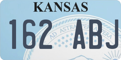 KS license plate 162ABJ