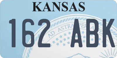 KS license plate 162ABK