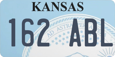 KS license plate 162ABL