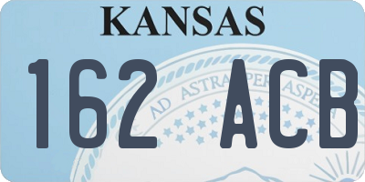 KS license plate 162ACB