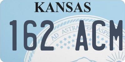 KS license plate 162ACM