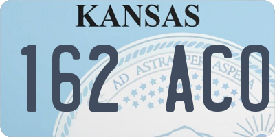 KS license plate 162ACO