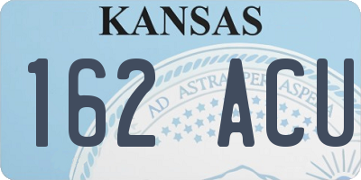 KS license plate 162ACU