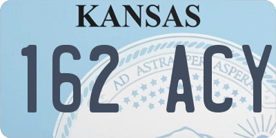 KS license plate 162ACY