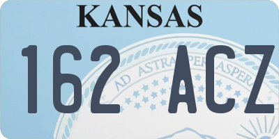 KS license plate 162ACZ