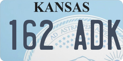 KS license plate 162ADK