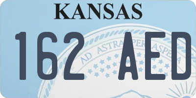 KS license plate 162AED