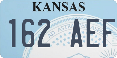 KS license plate 162AEF