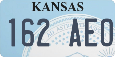 KS license plate 162AEO
