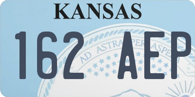 KS license plate 162AEP