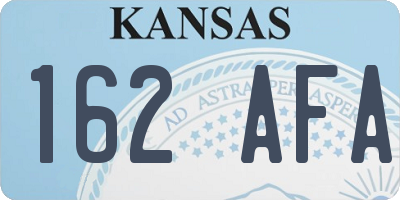 KS license plate 162AFA