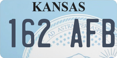 KS license plate 162AFB