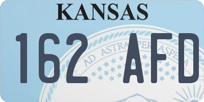 KS license plate 162AFD