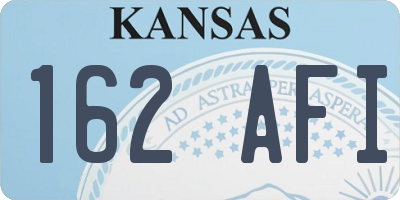 KS license plate 162AFI