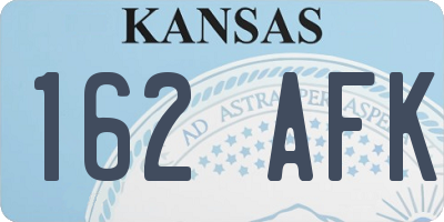KS license plate 162AFK