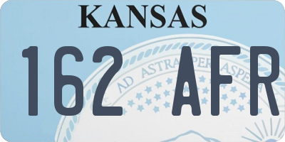 KS license plate 162AFR