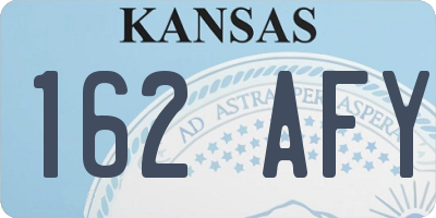 KS license plate 162AFY