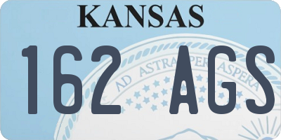 KS license plate 162AGS