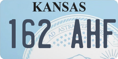 KS license plate 162AHF