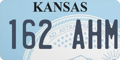 KS license plate 162AHM
