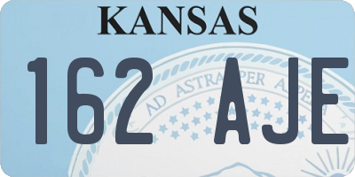 KS license plate 162AJE