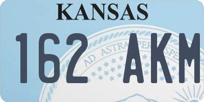 KS license plate 162AKM