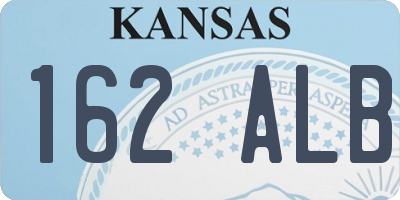 KS license plate 162ALB