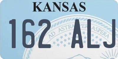 KS license plate 162ALJ