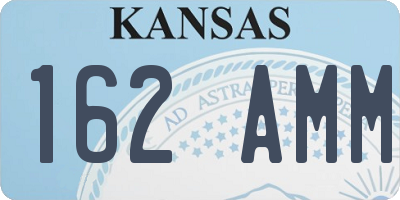 KS license plate 162AMM
