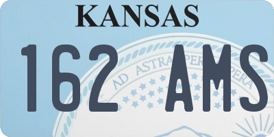 KS license plate 162AMS