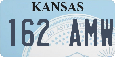 KS license plate 162AMW