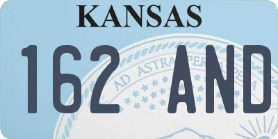 KS license plate 162AND