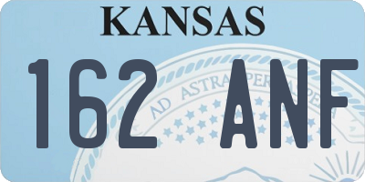 KS license plate 162ANF