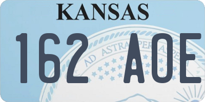 KS license plate 162AOE