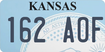 KS license plate 162AOF