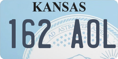 KS license plate 162AOL