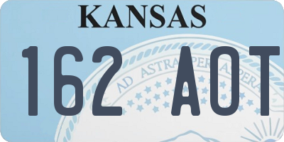 KS license plate 162AOT