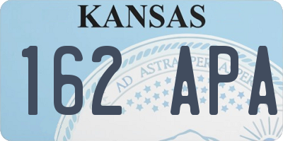KS license plate 162APA
