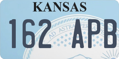 KS license plate 162APB