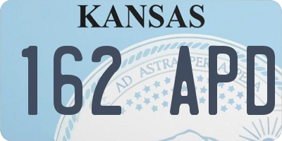 KS license plate 162APD