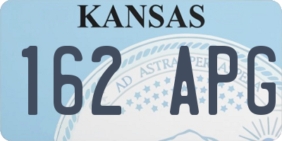 KS license plate 162APG