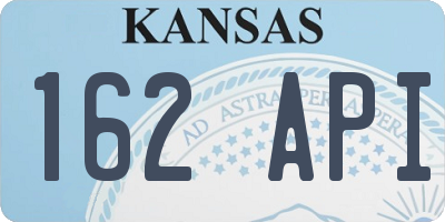 KS license plate 162API
