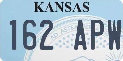 KS license plate 162APW