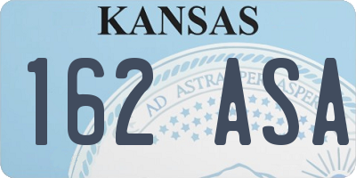 KS license plate 162ASA